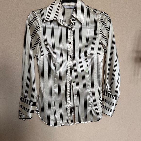 Zara Black and White Striped Blouse - Picture 1 of 10